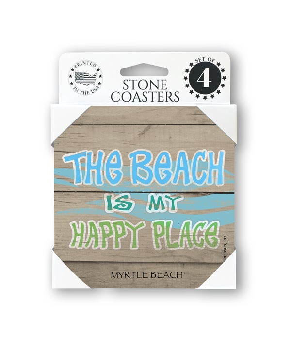 The beach is my happy place-4 pack stone coasters