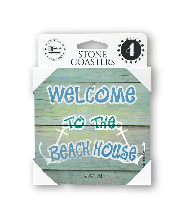 Welcome to the beach house-4 pack stone coasters