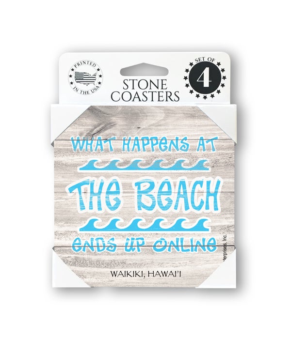 What happens at the beach ends up online-4 pack stone coasters