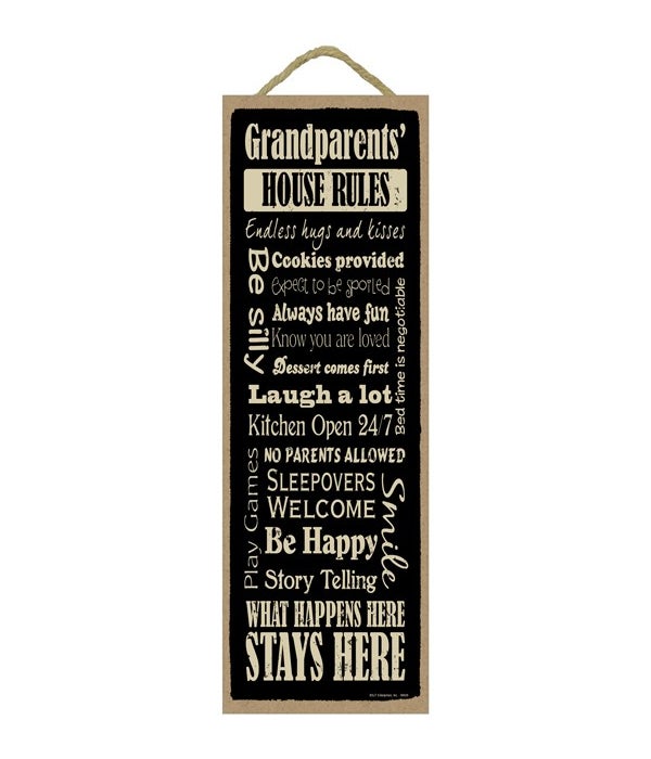 Grandparents' House Rules 5x15 plaque