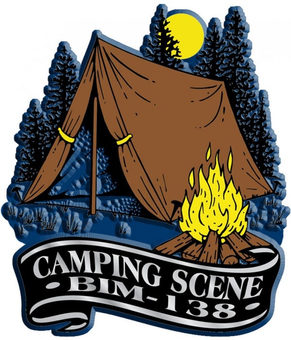 Banner Camping scene imprint magnet