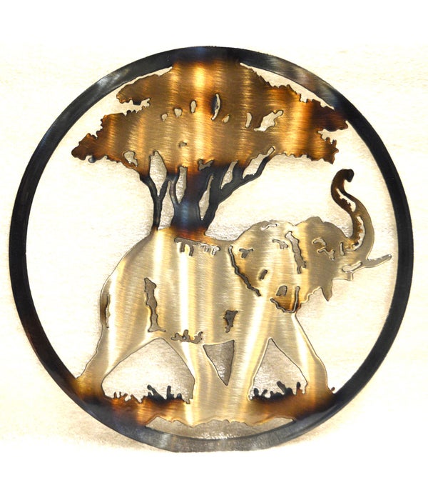 BULL ELEPHANT-9-IN Round Art