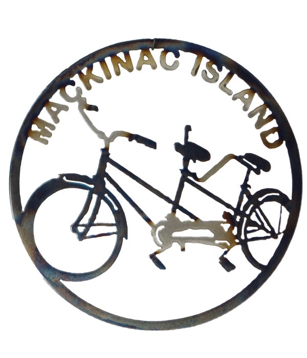 Mackinac Island Tandem Bike 9" Round Art