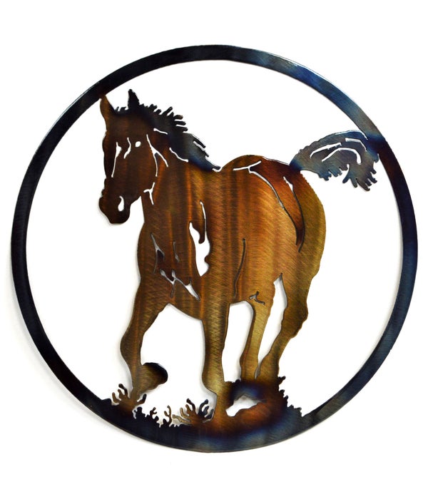 HORSE AND COLT12-IN Round Art