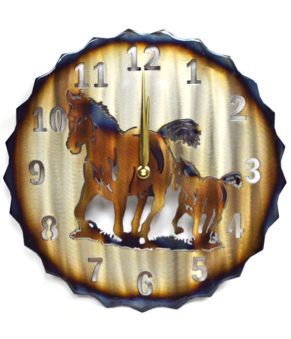 Horse And Colt  12.5" Clock