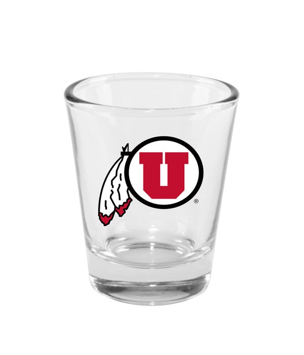 UTAH UTES CLEAR SHOT GLASS