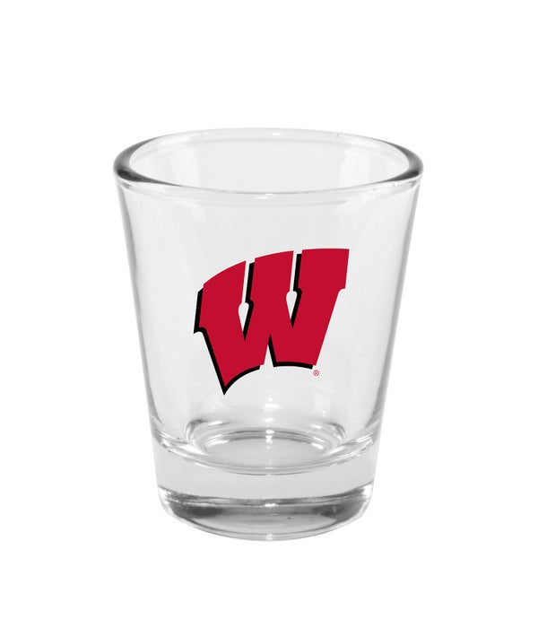 WISCONSIN BADGERS CLEAR SHOT GLASS