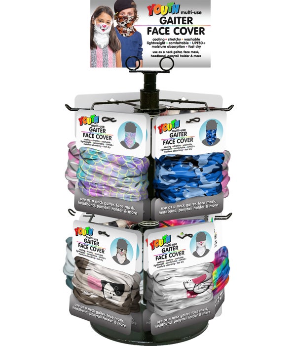 Youth Gaiter Face Covering Counter Display