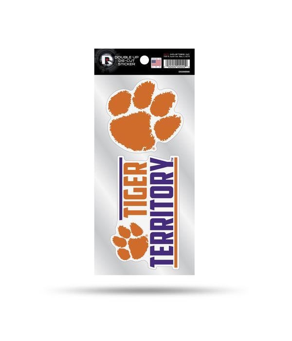 CLEMSON TIGERS DOUBLE UP DECAL