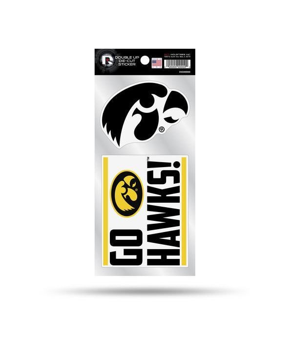IOWA HAWKEYES DOUBLE UP DECAL