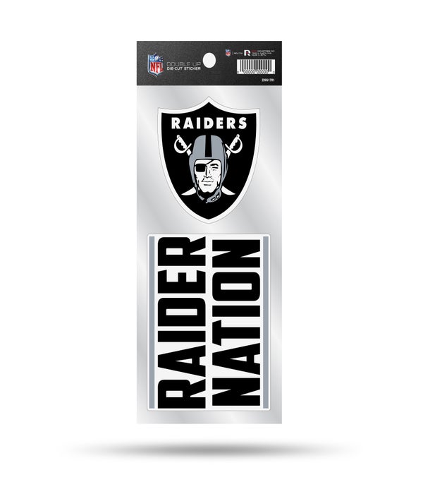 Las Vegas Raiders NFL 12pk Mini Decal Black and Silver Stickers