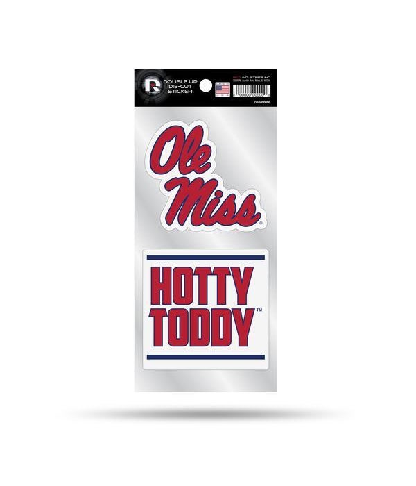 OLE MISSISSIPPI REBELS DOUBLE UP DECAL
