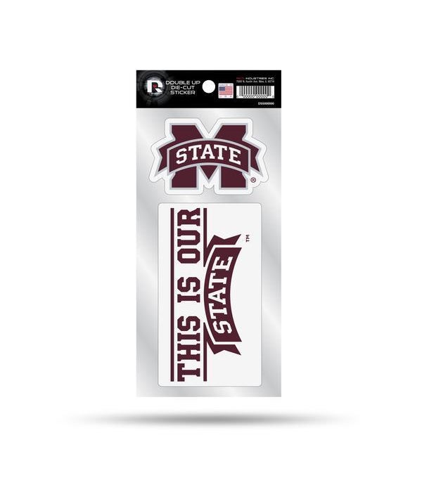 MISSISSIPPI STATE BULLDOGS DOUBLE UP DECAL