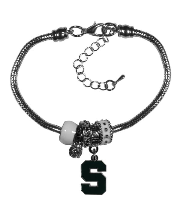 MICHIGAN STATE SPARTANS EURO BEADED BRACELET