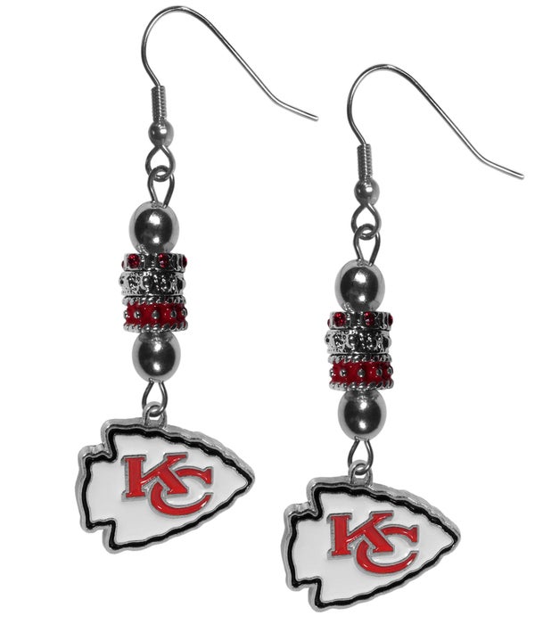 KC Chiefs Glass Beaded Face Mask Lanyard Necklace 