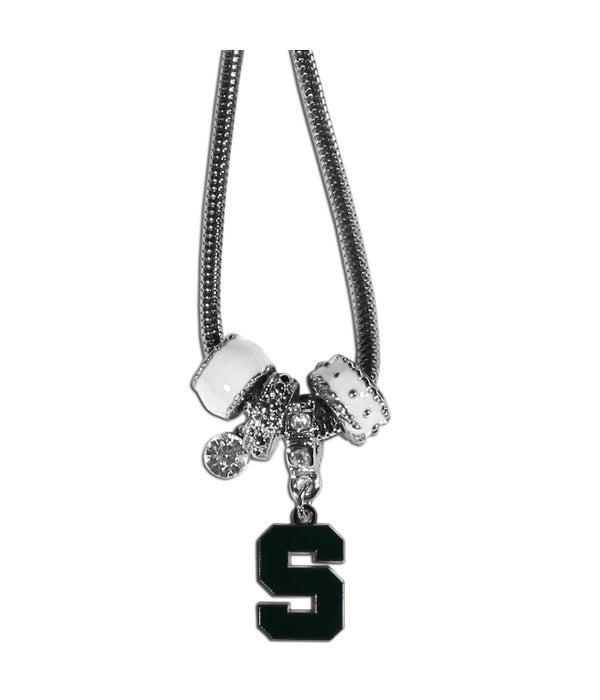 MICHIGAN STATE SPARTANS EURO BEADED NECKLACE