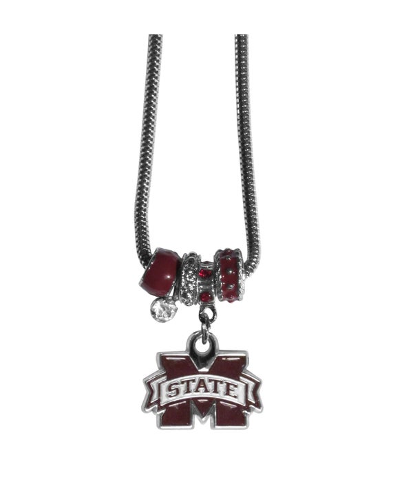 MISSISSIPPI STATE BULLDOGS EURO BEADED NECKLACE