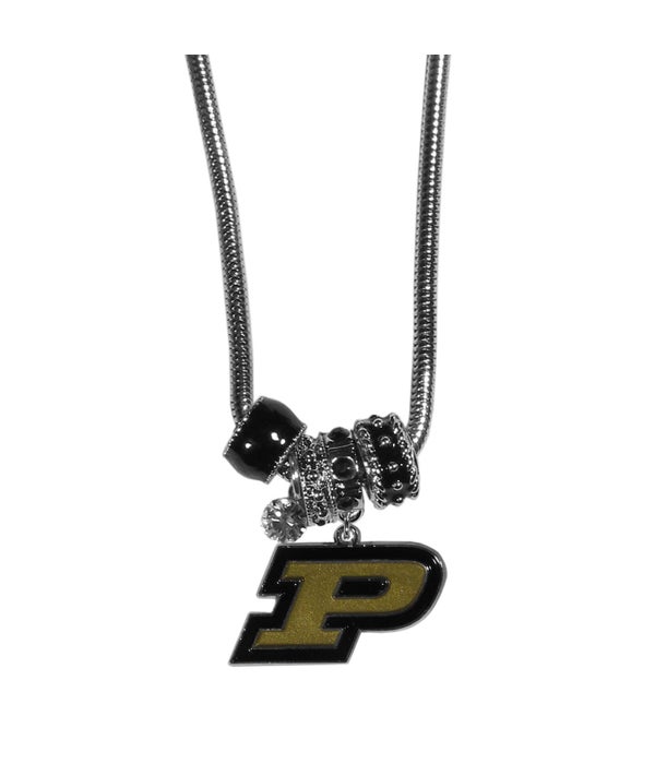 PURDUE BOILMAKERS EURO BEADED NECKLACE