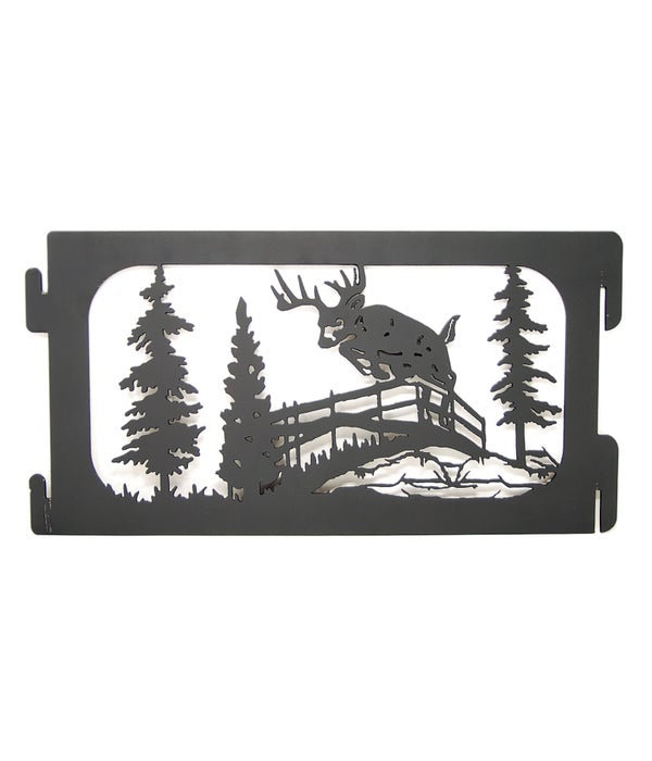 Deer Jumping Fence Fire Pit  Panel 17.25" x 9.5"