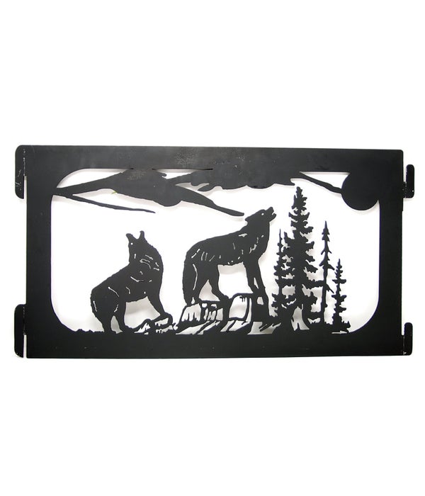 Wolves howling Fire Pit  Panel 17.25" x 9.5"