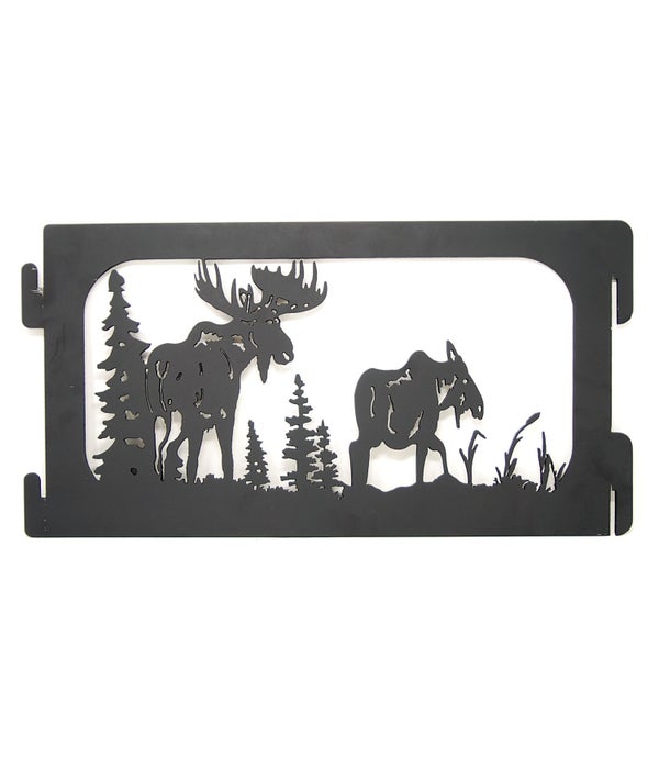 Bull & Cow Moose Fire Pit  Panel 22" x 12.5"