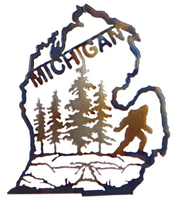 Michigan Mitten  w/Big FootGarden (Mini) Art