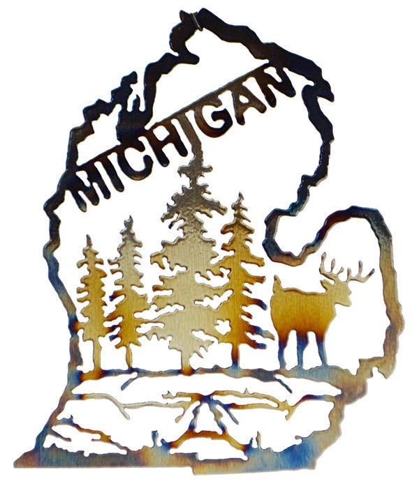 Michigan Mitten  w/DeerGarden (Mini) Art