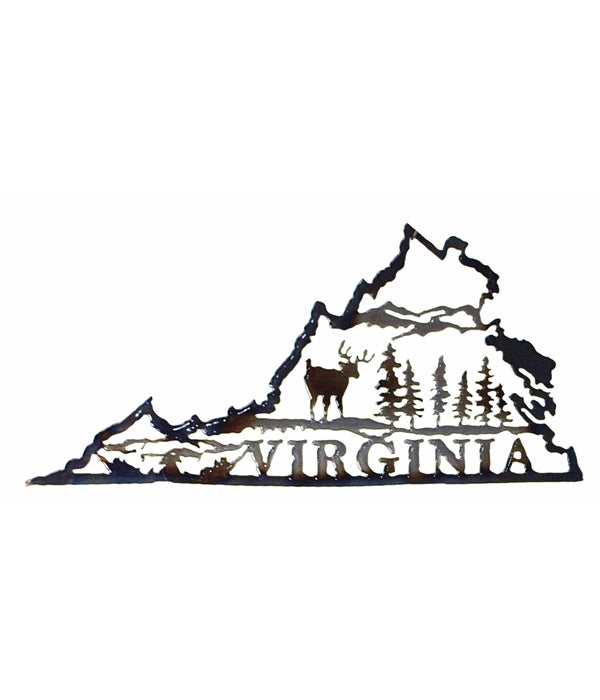Virginia Map with Deer Garden (Mini) Art