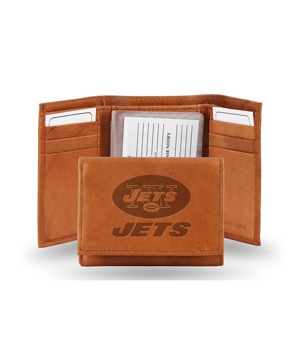 GEN LEATHER WALLET W/ GIFT TIN - NY JETS