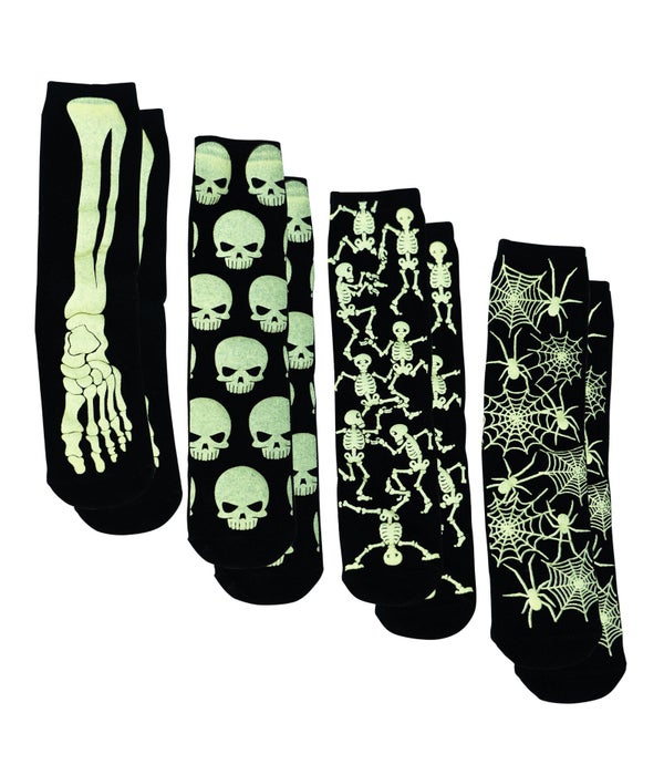 Funny Bones Glow in the Dark Socks 24PC Dsp