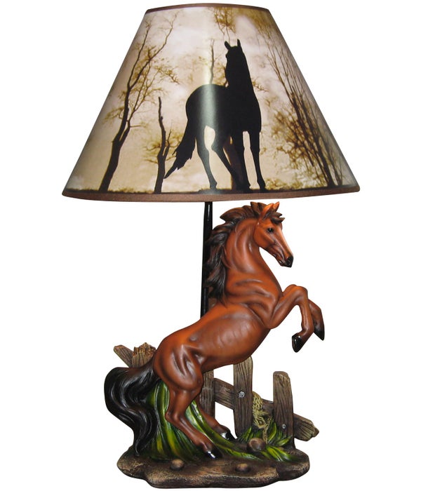 20" Stallions (Rearing Horse Lamp) w/Shade