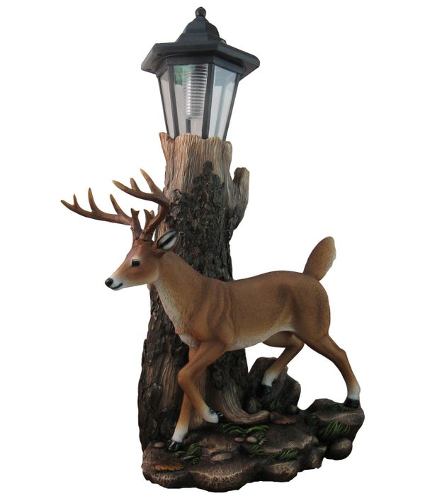 17" Whitetail Deer with Lantern 1PC