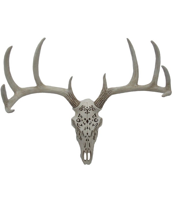 L18.5" Deer Skull With Pattern 1PC