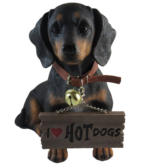 L12.5" Dachshund With Sign 4PC