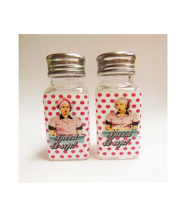 LUCY GLASS SALT & PEPPER SHAKERS