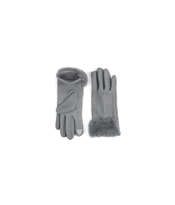 Gray Socialite Fleece Gloves 6PC