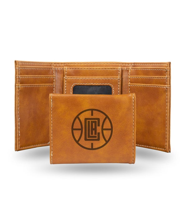 LOS ANGELES CLIPPERS LASER ENGRAVED LEATHER WALLET