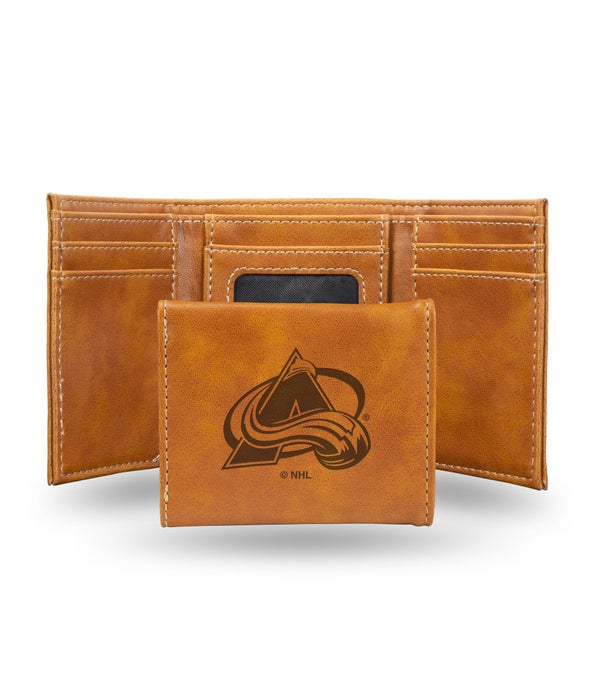 COLORADO AVALANCHE LASER ENGRAVED LEATHER WALLET