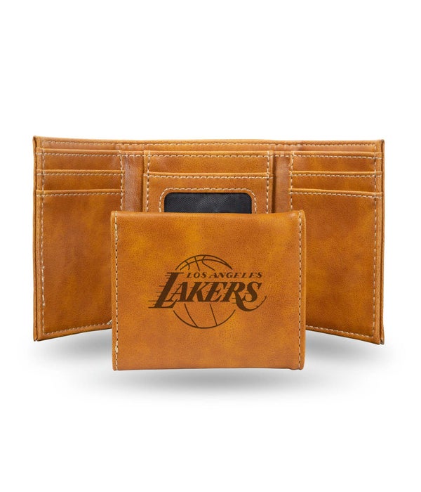LOS ANGELES LAKERS LASER ENGRAVED LEATHER WALLET