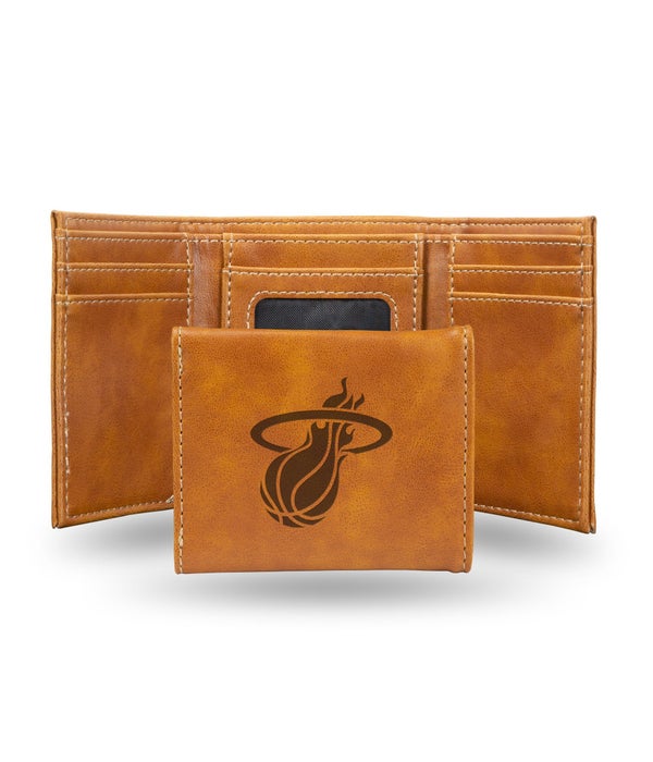 MIAMI HEAT LASER ENGRAVED LEATHER WALLET