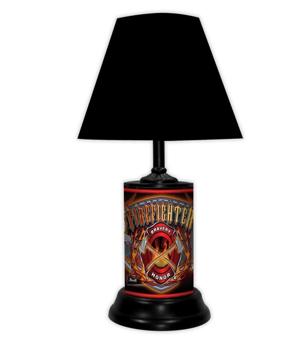 FIRE DEPT LAMP W/ DOG BRAVERY AND HONOR-