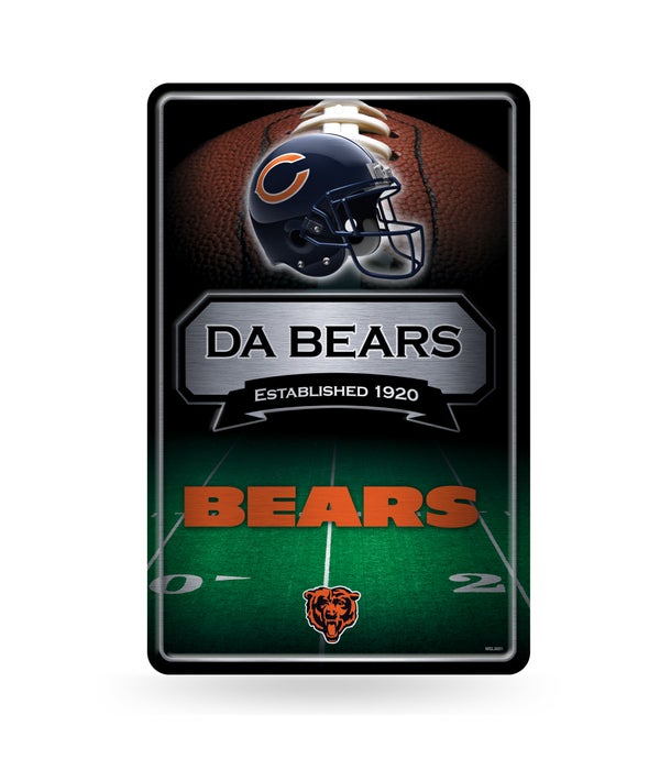 CHICAGO BEARS LARGE METAL SIGN