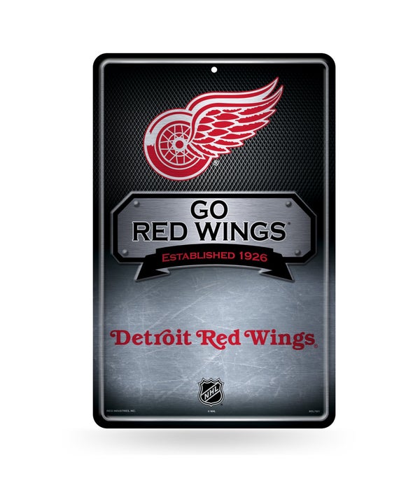 DETROIT RED WINGS LARGE METAL SIGN