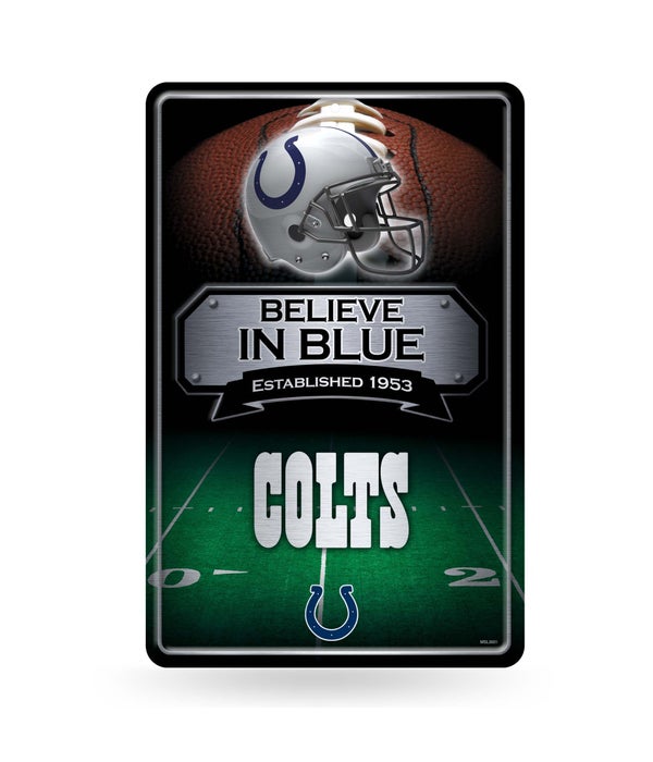 INDIANAPOLIS COLTS LARGE METAL SIGN