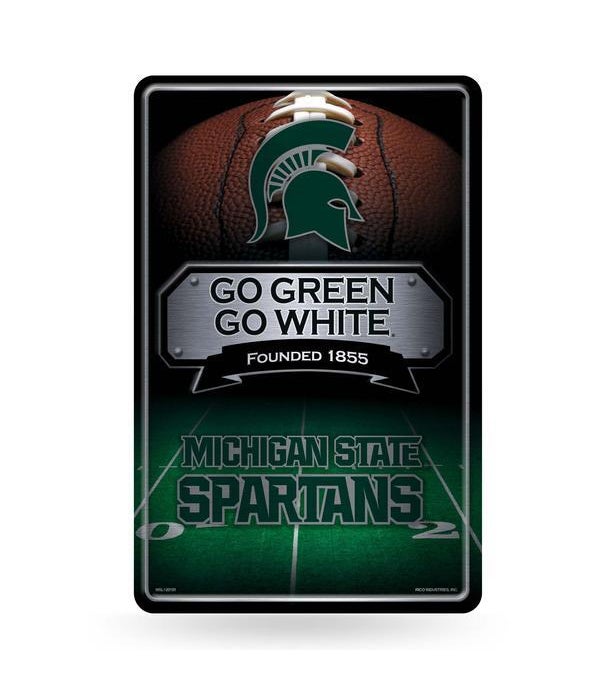 MICHIGAN STATE SPARTANS LARGE METAL SIGN