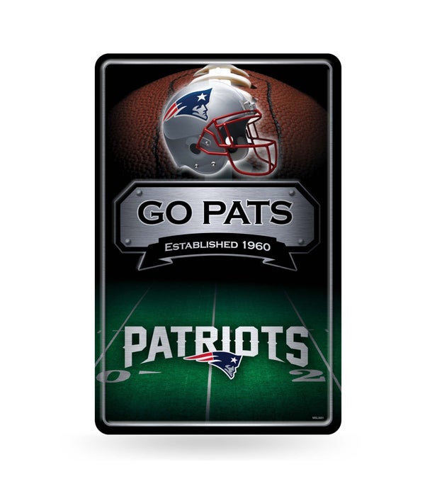 NEW ENGLAND PATRIOTS LARGE METAL SIGN
