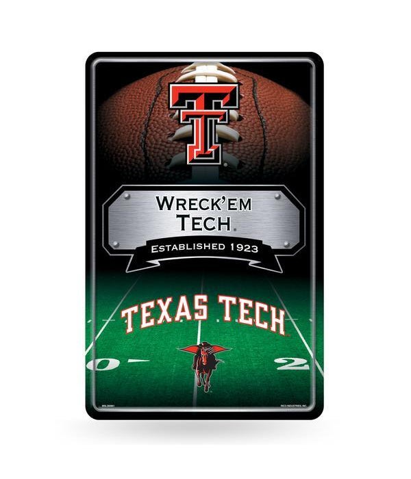TEXAS TECH RED RAIDERS LARGE METAL SIGN