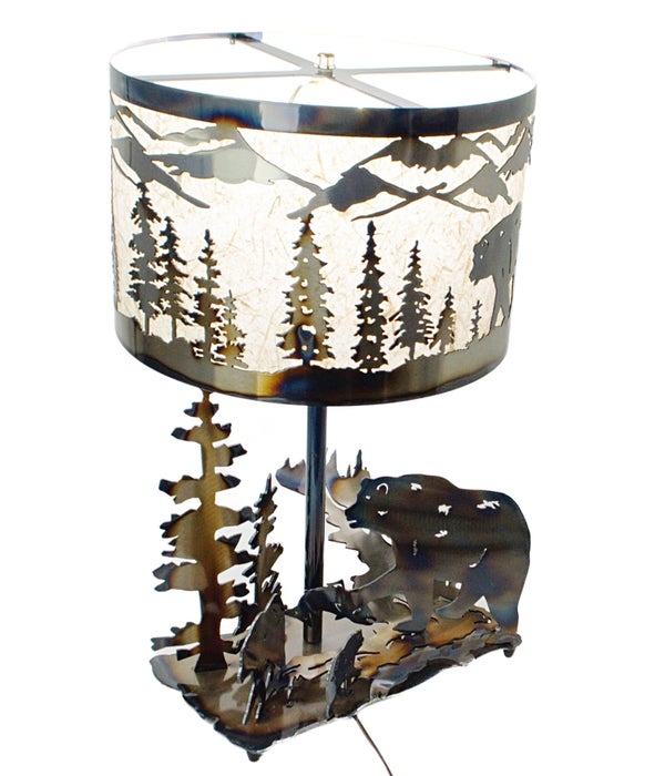 BEAR  13.5x7.5-Inch Round Shade Table Lamp