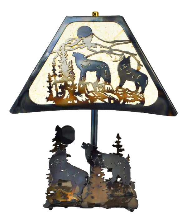 WOLF HOWLING AT MOON Small Size Table Lamp