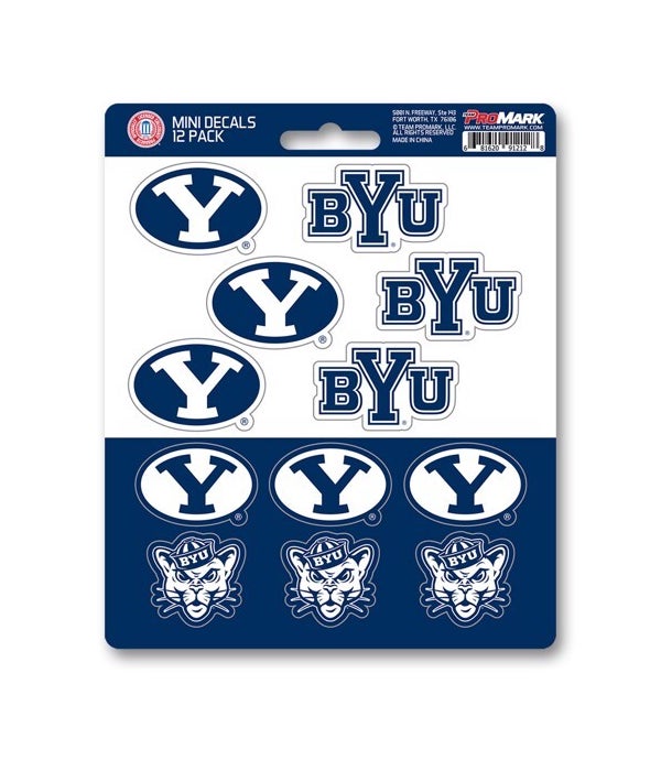 BRIGHAM YOUNG COUGARS 12PK MINI DECAL